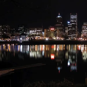 Portland Oregon City Skyline at Night