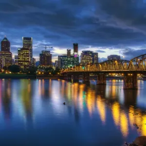 Portland Waterfront Skyline Print Portland Waterfront Skyline Print