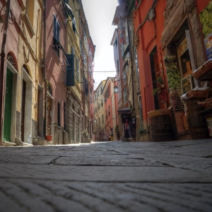 Portovenere old town colourful narrow street