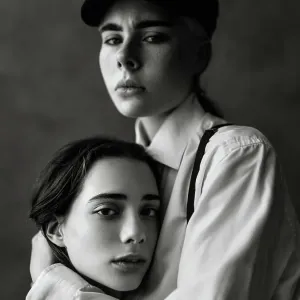 Portrait of two affectionate young women Portrait of two affectionate young women