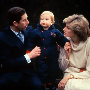 Portrait of Prince and Princess of Wales with Their Son Prince William Portrait of Prince and Princess of Wales with Their Son Prince William