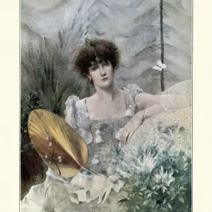 19th Century Print of Sarah Bernhardt as Fedora 19th Century Print of Sarah Bernhardt as Fedora