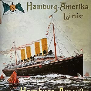 Poster for the Hamburg-Amerika Linie, express steamers