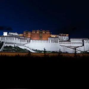The Potala Palace at night, Lhasa, Tibet, China The Potala Palace at night, Lhasa, Tibet, China