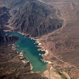 Potrerillos reservoir lake in Argentina