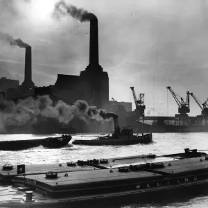 Battersea Power Station Print, 12th February 1937 Battersea Power Station Print, 12th February 1937