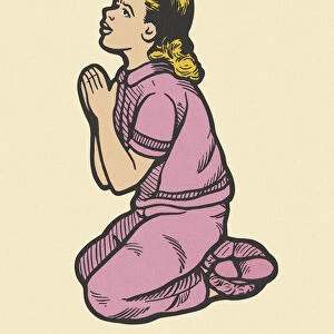 Praying Girl Kneeling