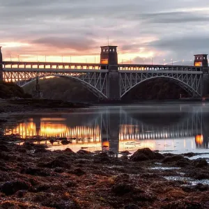 Pre-Sunrise Britannia Bridge Print Pre-Sunrise Britannia Bridge Print