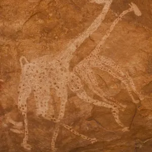 Prehistoric Petroglyphs Print - Acacus Mountains Sahara Libya Prehistoric Petroglyphs Print - Acacus Mountains Sahara Libya