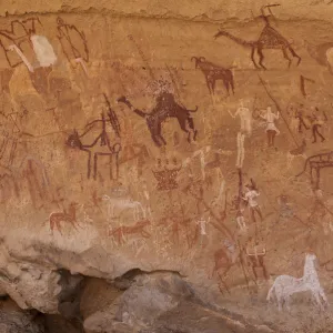 Prehistoric petroglyphs in libian sahara desert