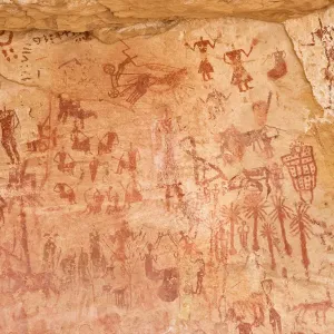 Prehistoric Rock Drawings Print, Tadrart Valley Prehistoric Rock Drawings Print, Tadrart Valley
