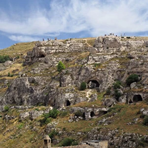 Prehistoric Rock Dwellings In The Gravina of Matera, Basilicata, Southern Italy