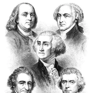 US President Benjamin Franklin Thomas Paine George Washington John Adams Thomas Jefferson