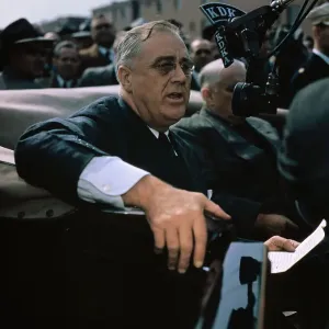 US President Franklin Delano Roosevelt Riding in Car US President Franklin Delano Roosevelt Riding in Car