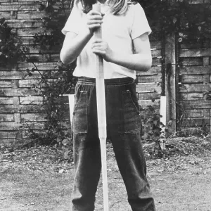 Princess Diana Posing with Croquet Mallet Princess Diana Posing with Croquet Mallet