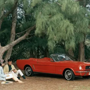 Promotional Shot Of Red 1964 Ford Mustang Convertible Promotional Shot Of Red 1964 Ford Mustang Convertible