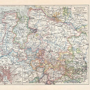 Former Prussian province Hannover, lithograph, published in 1897