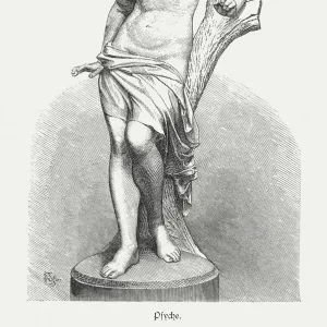 Psyche, Greek goddess of the soul, wood engraving, published 1879