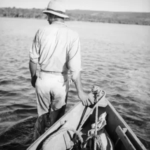 Puerto Rican Man in Rowing Boat Print