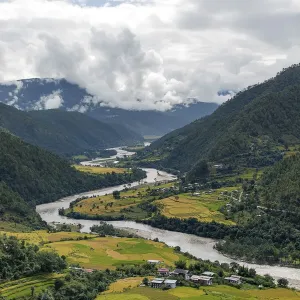 Punakha Valley Print - Khamsum Yulley Namgyal Chorten Temple View