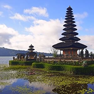 Pura Ulun Danu Bratan Temple or Pura Bratan Temple, in Lake Bratan, highlands of central Bali, Bedugul area, Bali, Indonesia