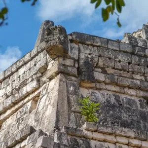 Detail of pyramid in Chichen Itza ruins, Mexico Detail of pyramid in Chichen Itza ruins, Mexico