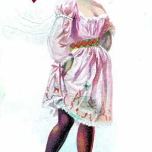Queen of Diamonds Playing Card, Hard A Port Cut Plug Tobacco Card, 1890s