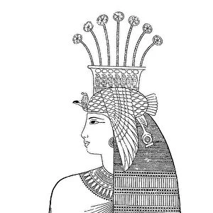Queen Rebto, daughter of Pharaoh Ramses II, Egypt, 19th Dynasty, History of Fashion, History of Costume, Historical, digital reproduction of an original 19th century original