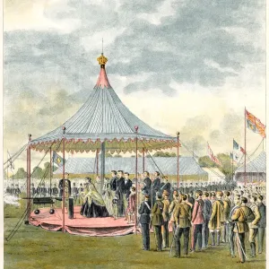 Queen Victoria firing a rifle at Wimbledon Common in 1860 Print Queen Victoria firing a rifle at Wimbledon Common in 1860 Print