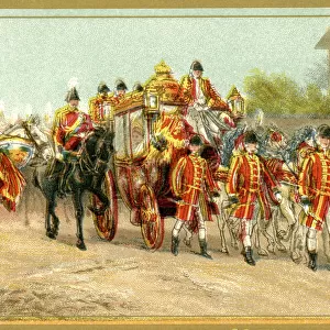 Queen Victoria riding in the Royal Carriage