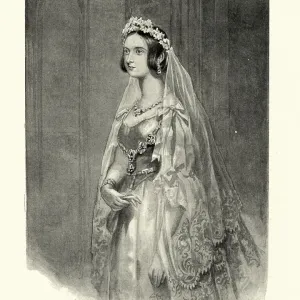 Queen Victoria in her Wedding Dress Print Queen Victoria in her Wedding Dress Print