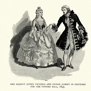 Queen Victorias and Prince Albert in costume, Powder Ball, 1845