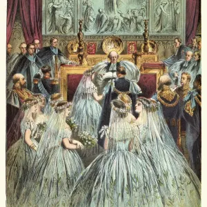 Vintage Engraving Print of Queen Victoria's Wedding to Prince Albert Vintage Engraving Print of Queen Victoria's Wedding to Prince Albert