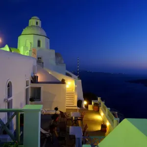 Santorini Print - Quiet Evening in Fira Santorini Print - Quiet Evening in Fira