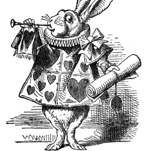Rabbit with Scroll Print - Alice in Wonderland 1897 Rabbit with Scroll Print - Alice in Wonderland 1897