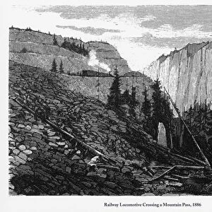 Railway Locomotive Crossing a Mountain Pass, 1886