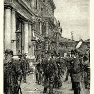 Vintage Print of Railway Passengers outside Grand Central Depot, New York Vintage Print of Railway Passengers outside Grand Central Depot, New York