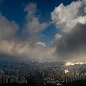 Rain cloud over Hong Kong island