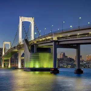 Rainbow Bridge and Tokyo Tower Print at Dusk Rainbow Bridge and Tokyo Tower Print at Dusk