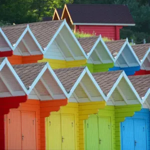 Rainbow-coloured Beach-hut Print Rainbow-coloured Beach-hut Print