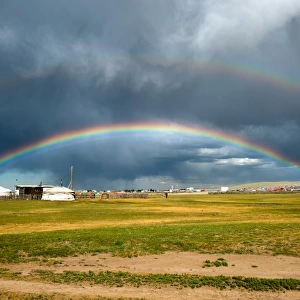 Rainbow at Karakorum of A-vAorkhangai Province Mongolia