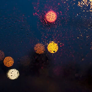 Raindrops on a car window
