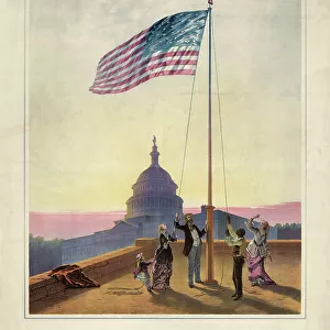 Raising the American Flag on Independence Day