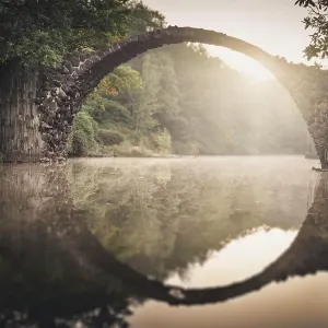 Rakotz Bridge Print, Autumnal Landscape
