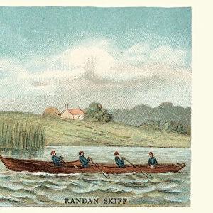 Randan skiff rowing boat, 19th Century