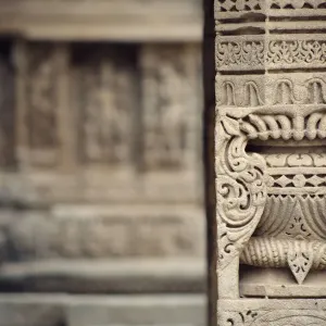Print of Rani ki vav, a richly sculptured stepwell in Patan, Gujarat
