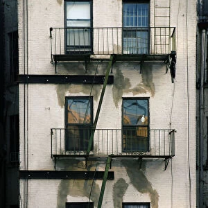 Rear facade of tenement in the Lower East Side, Manhattan, New York City