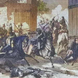 The Recognoscirung, Battle of Niederbronn on 26 July 1870, illustrated war chronicle 1870-1871, Franco-German campaign, Germany, France The Recognoscirung, Battle of Niederbronn on 26 July 1870, illustrated war chronicle 1870-1871, Franco-German campaign, Germany, France