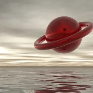 Red Flying Object Print