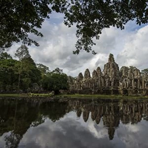 The reflection of Bayon temple
